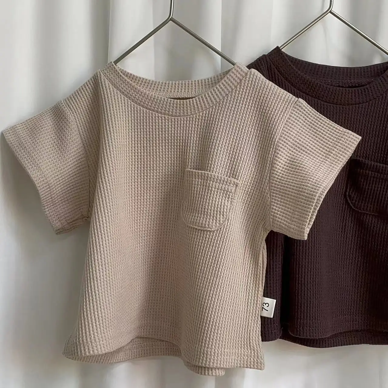 

2022 new Korean summer children's casual loose Baby Short Sleeve T-Shirt Baby elastic half sleeve bottomed shirt