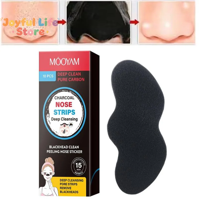 10Pcs Unisex Blackhead Remove Mask Peel Nasal Strips Deep Cleansing Shrink Pore Nose Black Head Remove Stickers Skin Care Mask