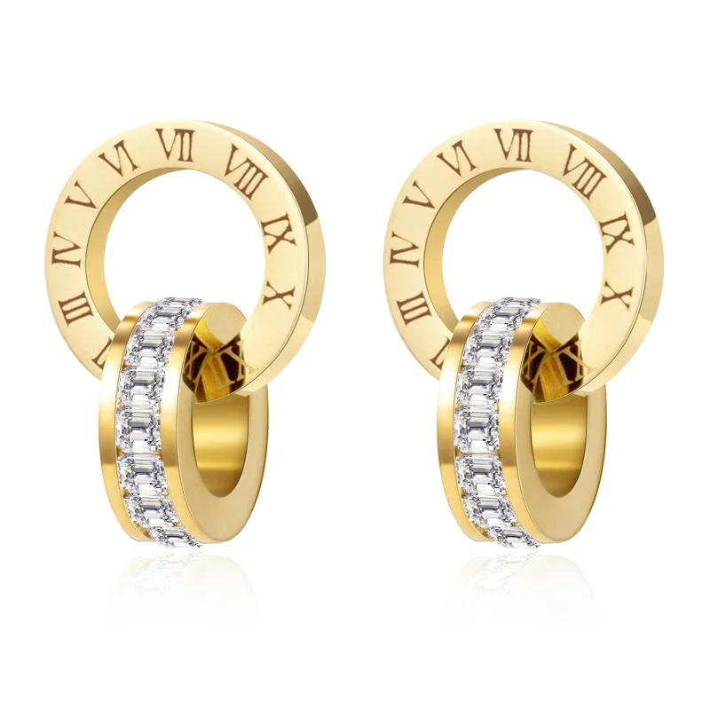 Luxury and Elegant Roman Numeral Earring Lady Fashion Earrings Popular Wedding Jewelry