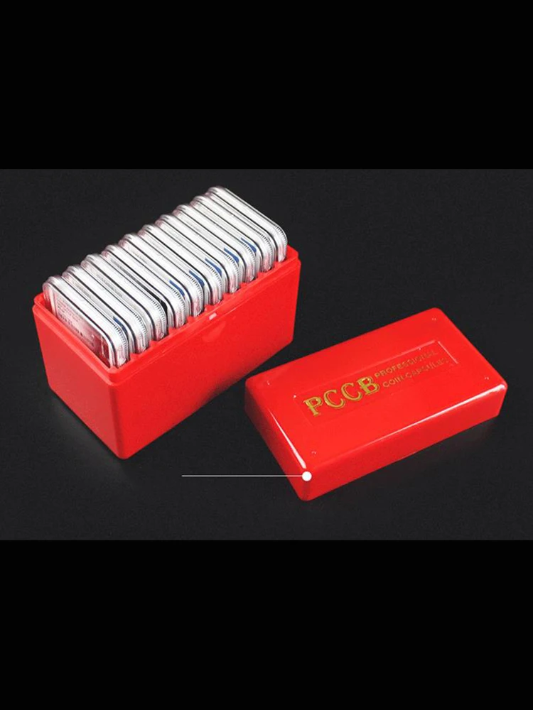 Red Coins Holder Storage Slab Boxes Display Capsule Collection for 10 Certified Graded PCGS NGC Slab Coin High-Quality