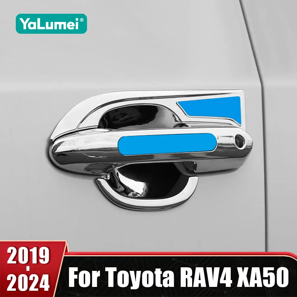 

Door Handle Bowl Cover Protection Trim Case Stickers For Toyota RAV4 XA50 2019-2021 2022 2023 2024 Hybrid Car Accessories