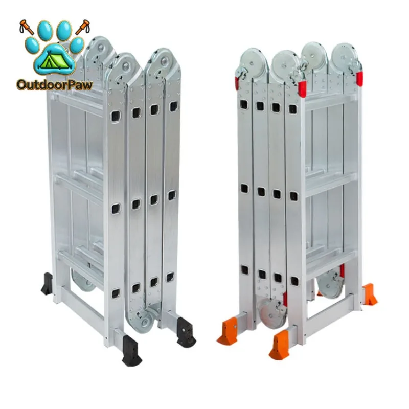 Aluminum alloy multi-purpose hinge four-fold ladder herringbone joint hou ladder telescopic straight ladder folding