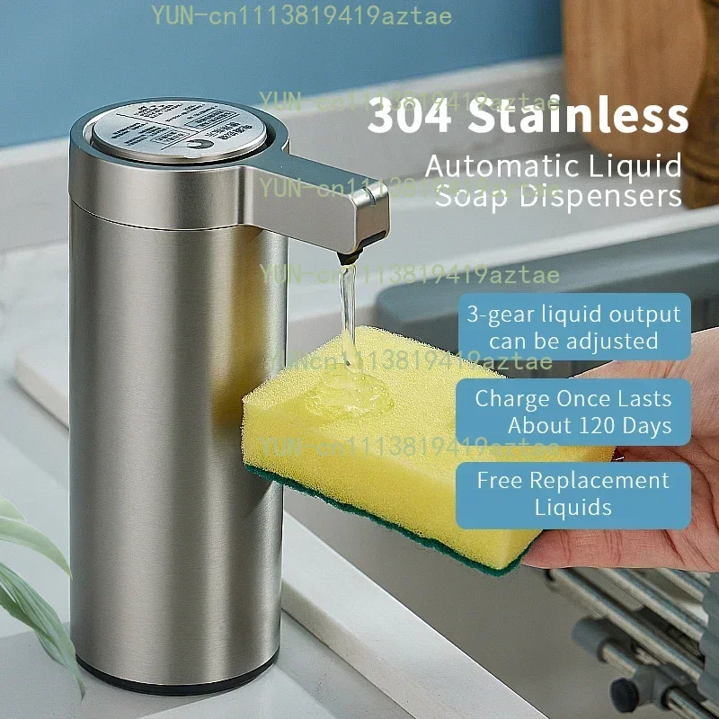 270ml Kitchen Soap Machine Automatic Sensor Out of Hand Sanitizer Smart Electric Body Wash Soap Dispenser 304 Stainless Steel