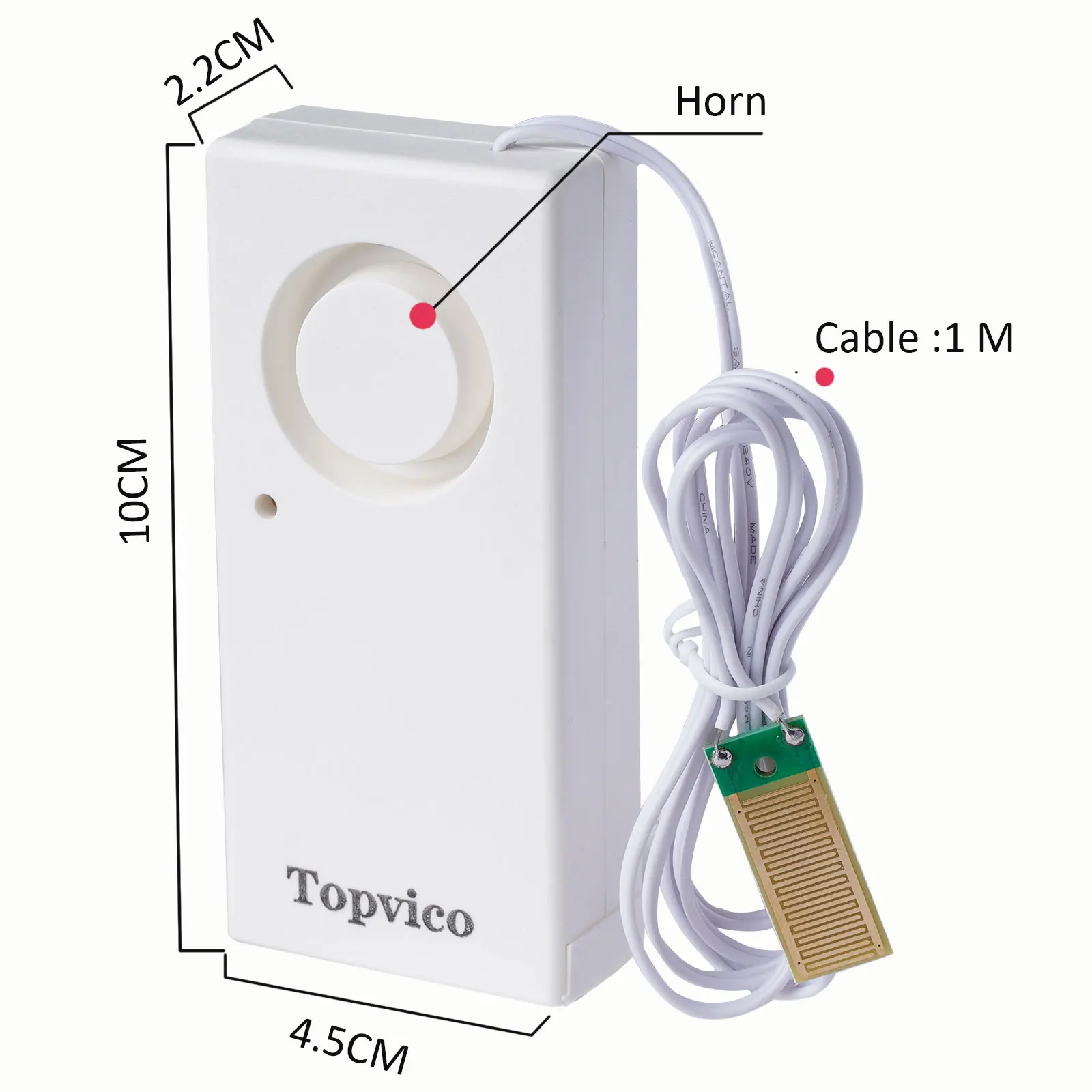 Topvico 누수 센서 감지기, 누수 경보, 홍수 감지, 120dB 경고, 무선 홈 보안 시스템, 5 개