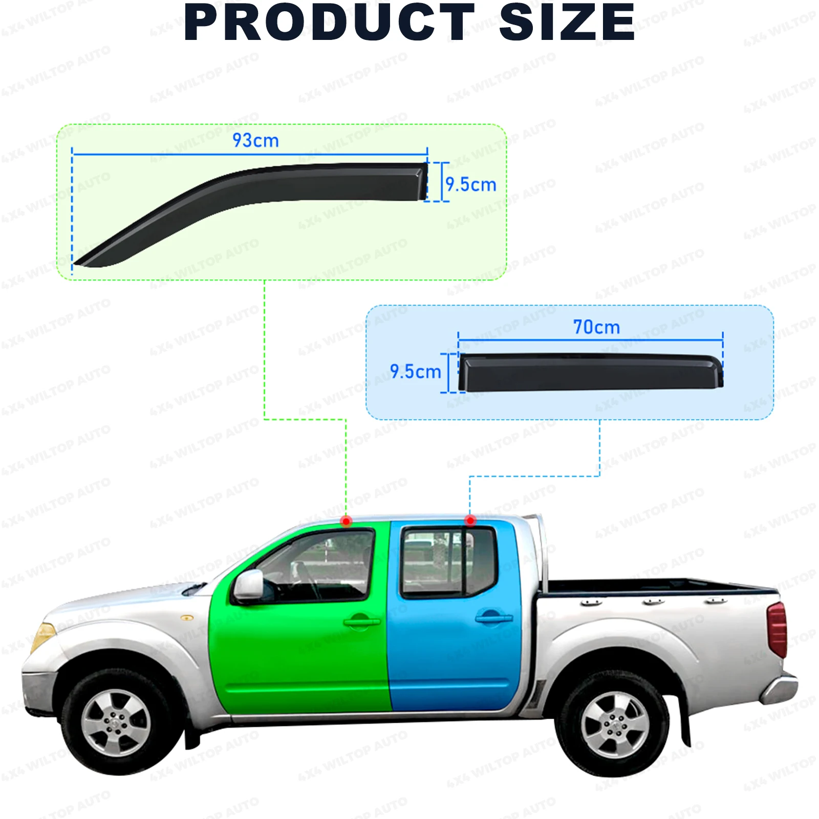 Side Window Deflector Visors For Nissan Navara D40 2006-2010 2011 2012 2013 2014 Weathershields Sun Rain Guard Car Accessories