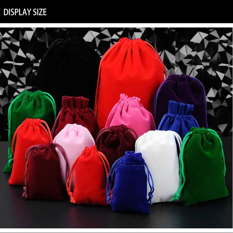 10Pcs Drawstring Pouch Bag with Jewelry Bag Christmas Wedding Gift Bags&Pouches With Velvet bag wholesale Storage for Travel Bag
