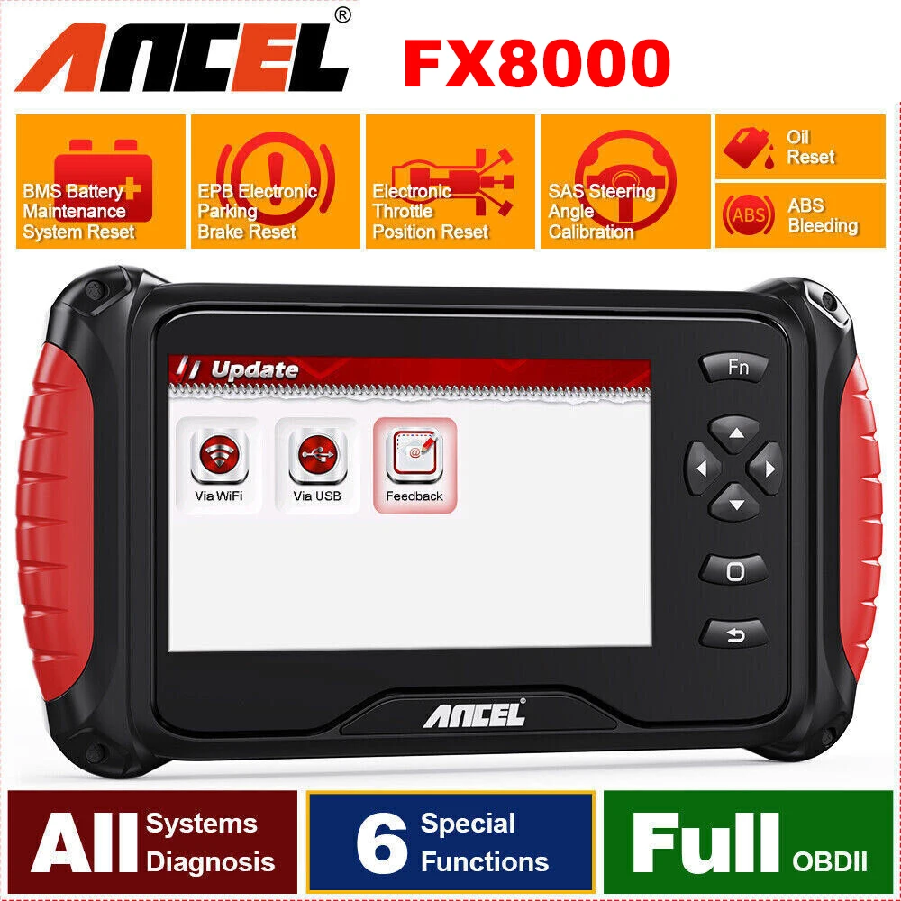 

2023 ANCEL FX8000 OBD2 Car Scanner All System Car Diagnostic Tool 6+ Reset Code Reader PCM BCM Chassis Electrical System