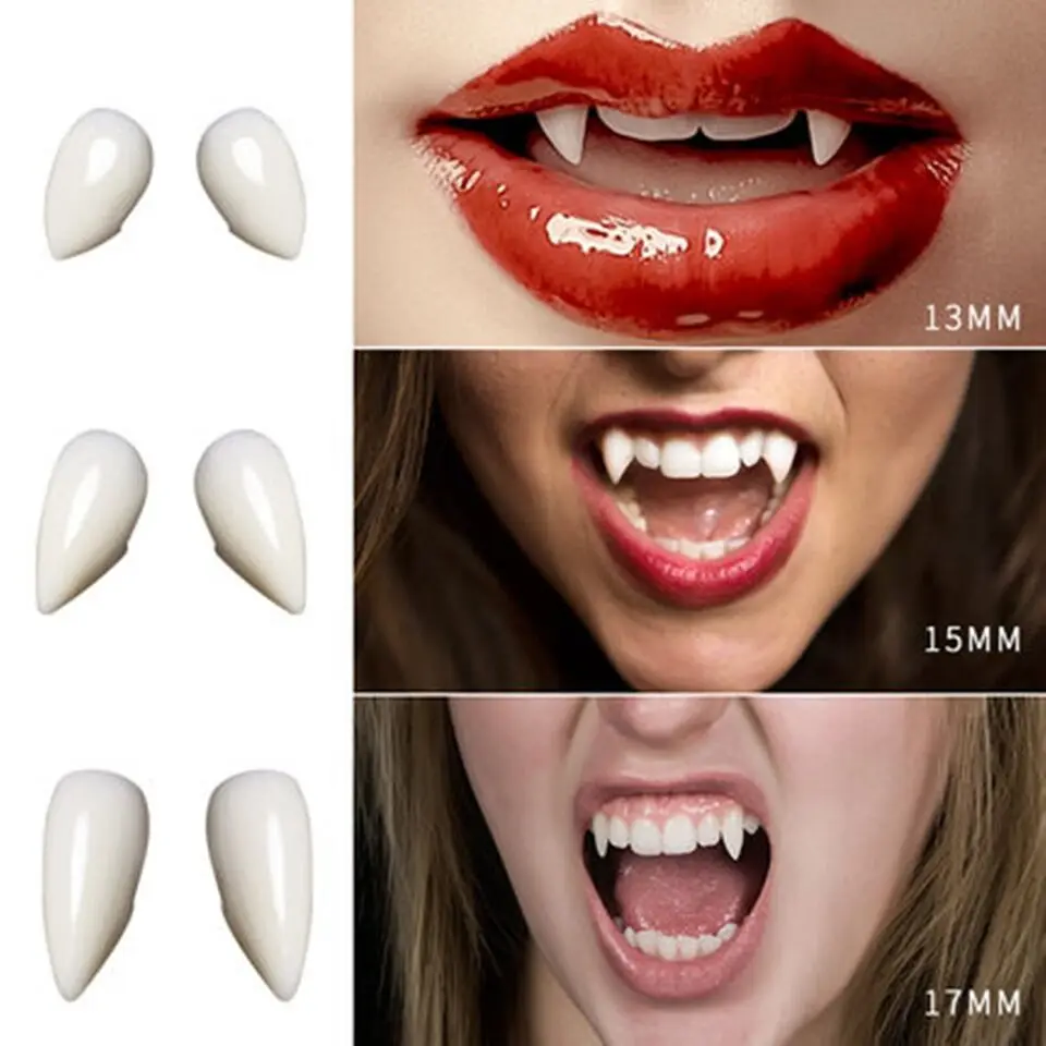 

Vampire Teeth Fangs Tusk Dentures Prop Halloween Party Costume DIY Cosplay Props Decoration Zombie False Sharp Teeth Dental Gum