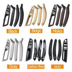 LHD RHD Beige Black Car Front Driver Seat Armrest Interior Door Handle Inner Panel Pull Trim Cover For BMW X5 X6 E70 E71 E72