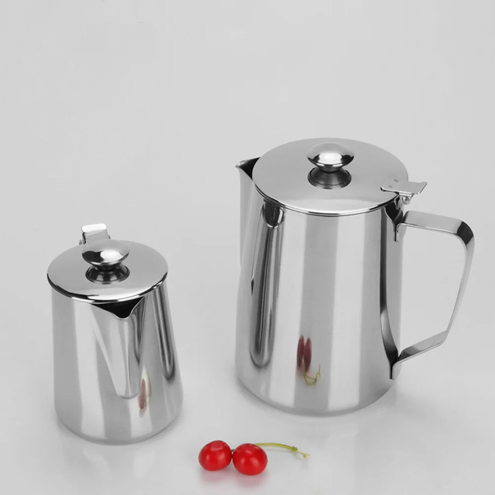 

Stainless Steel Espresso Pitcher Milk Frothing Cup Latte Art Design Ergonomic Handle Smooth Flow Practical 12oz