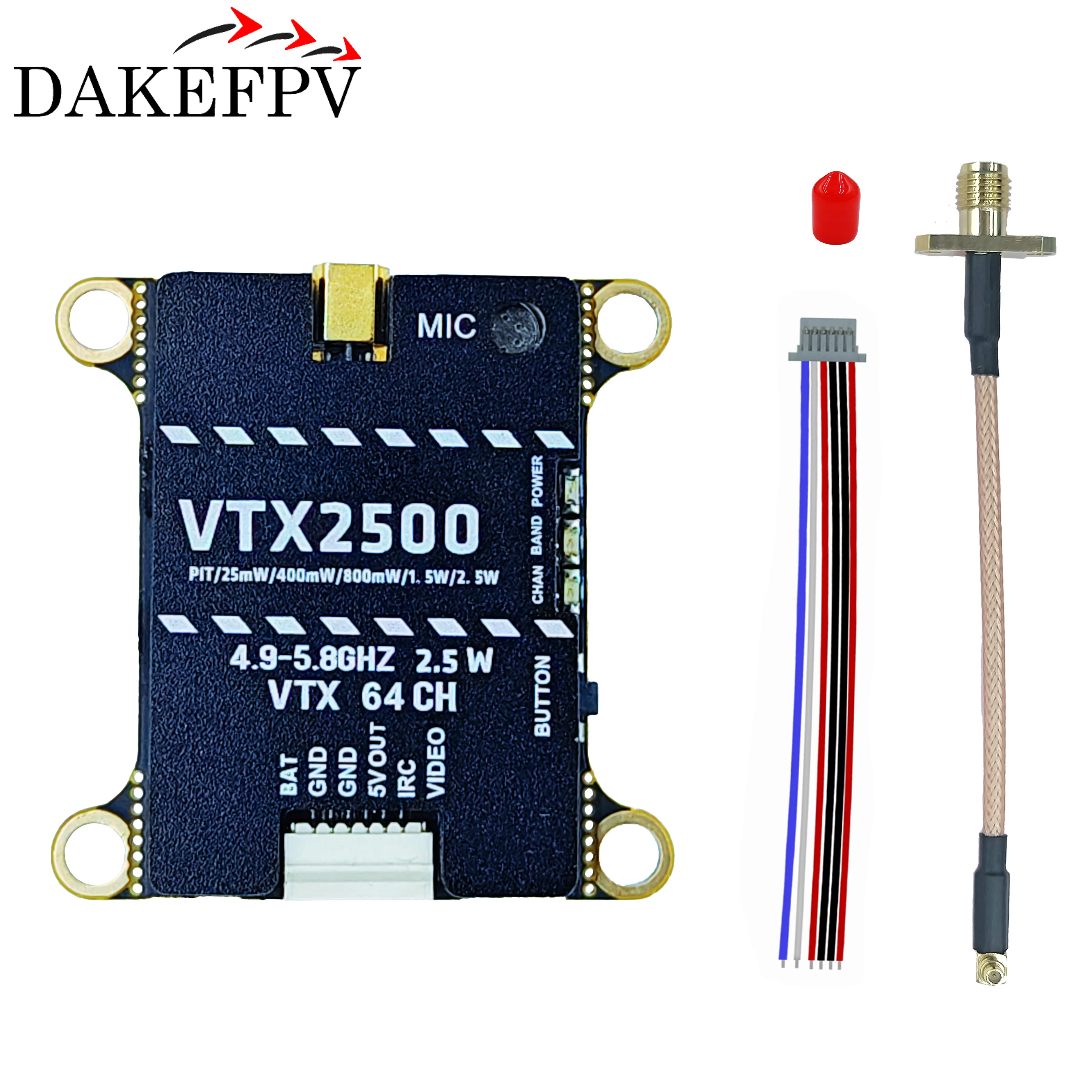 DAKEFPV VTX 4.9G-5.8G 1.6W 2.5W 3W 5W 10W 64CH FPV Video zender Voor Lange Afstand FPV Racing Drone Frame RC Deel