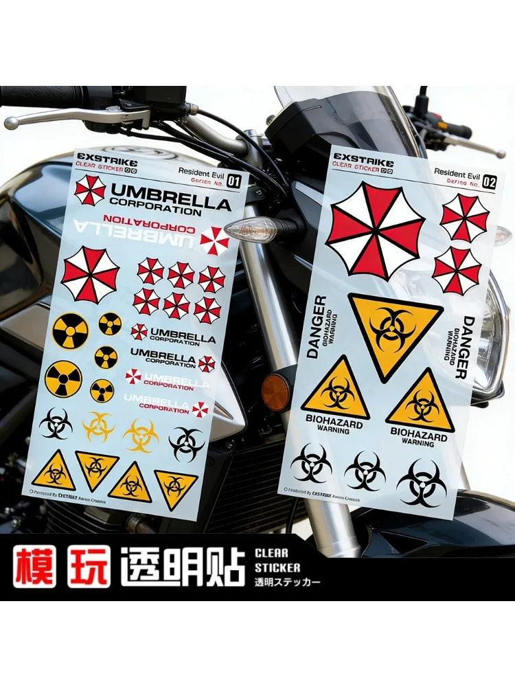 AliExpress MOTUL Resident Evil Umbrella Stickers Set Biohazard Warning Decals Vinyl for Motorcycle Helmet Car Bike Scooter Laptop Decoration