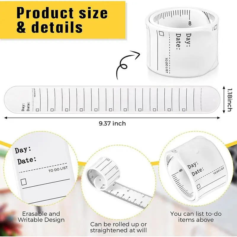 Reusable Silicone Bracelet Reusable Memo Wristband Silicone To Do List Bracelet For Schedules Plans Goals Events Lists And