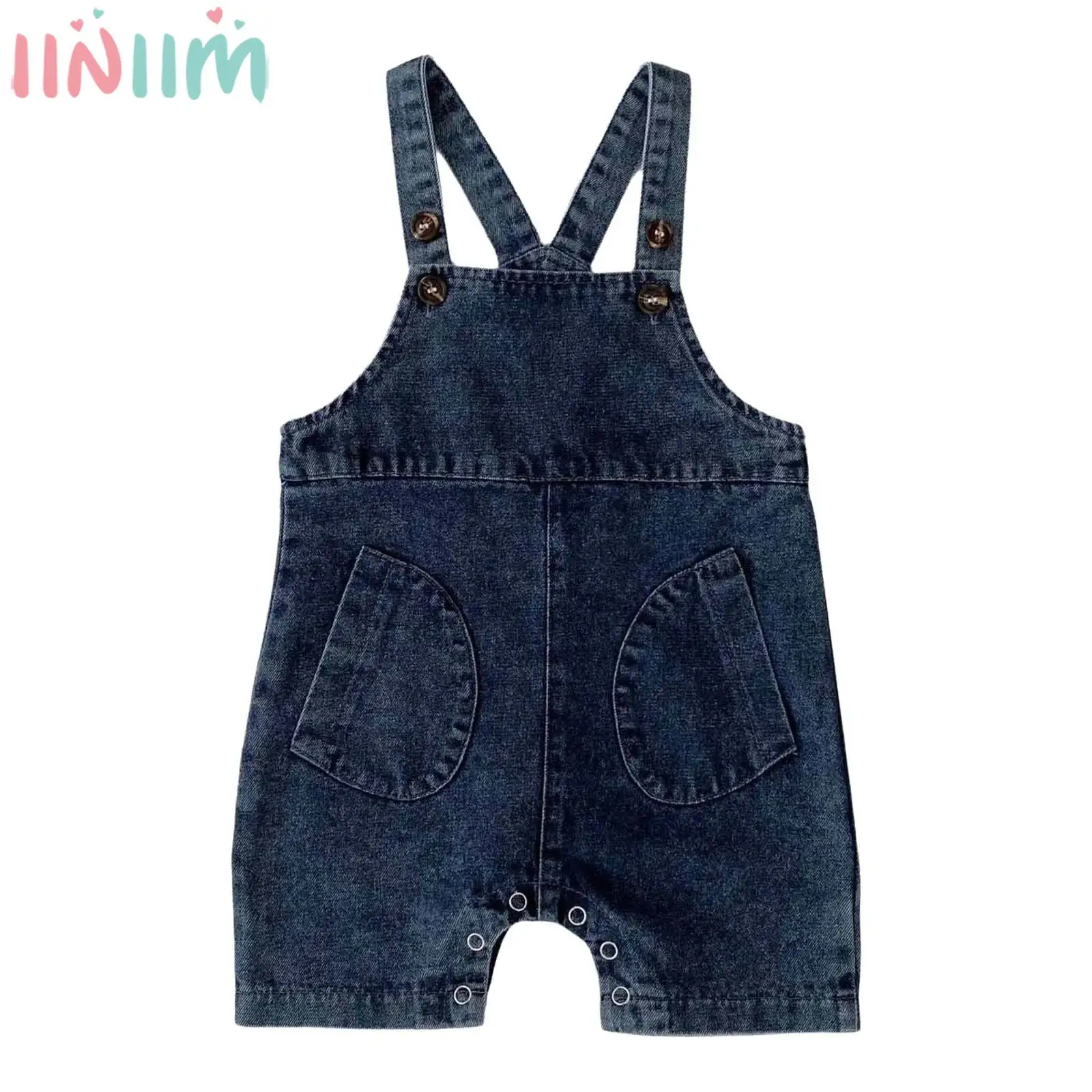 

Baby Fashion Casual Denim Overall Toddler Suspender Shorts Jeans Romper Summer All-matched Costume for Daily School Party Wear