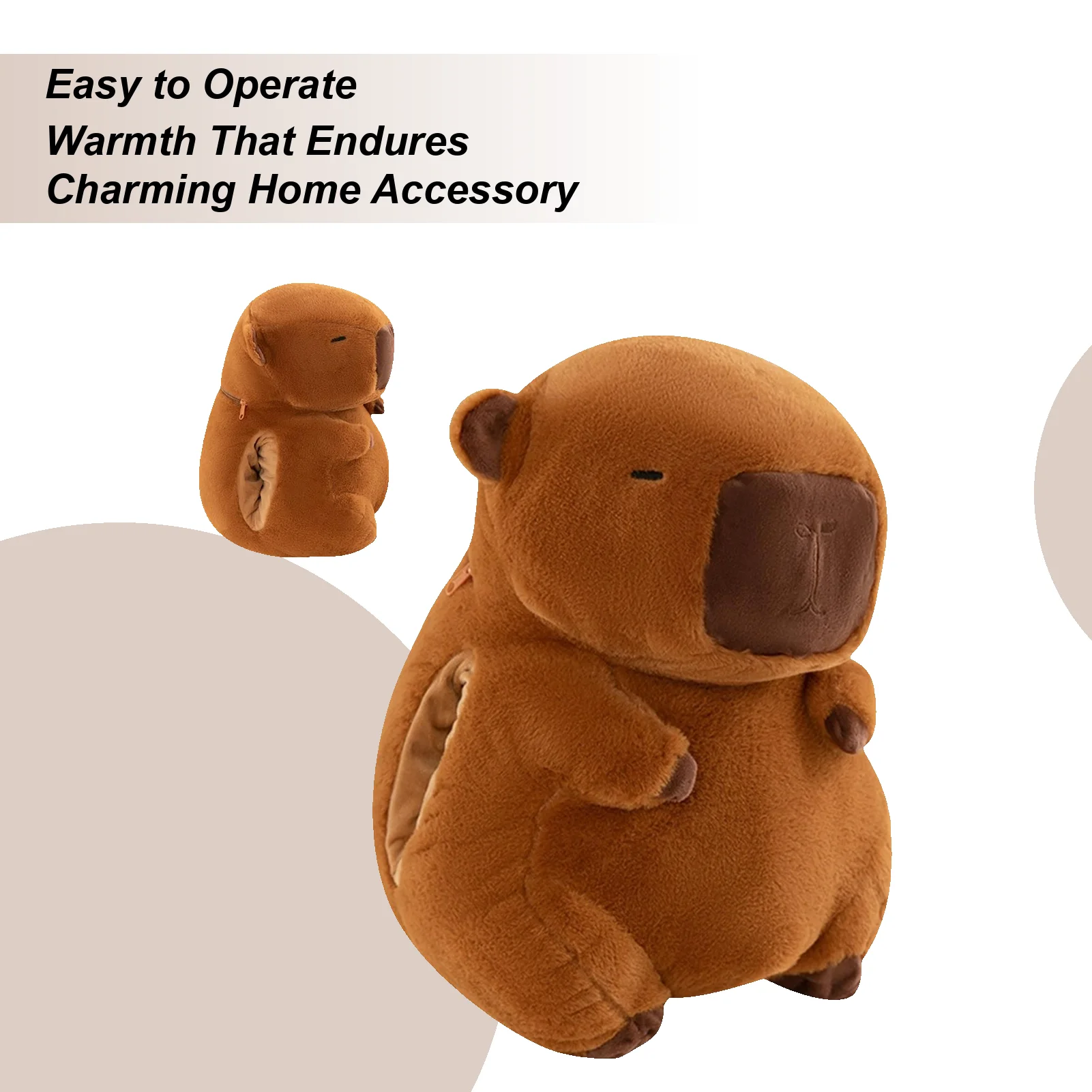 

Stuffed Animal Hand Warmer Winter Hand Warming Muff Capybara Stuffed Soft Warmer With Hot Water Bottle For Girls Ladies Children