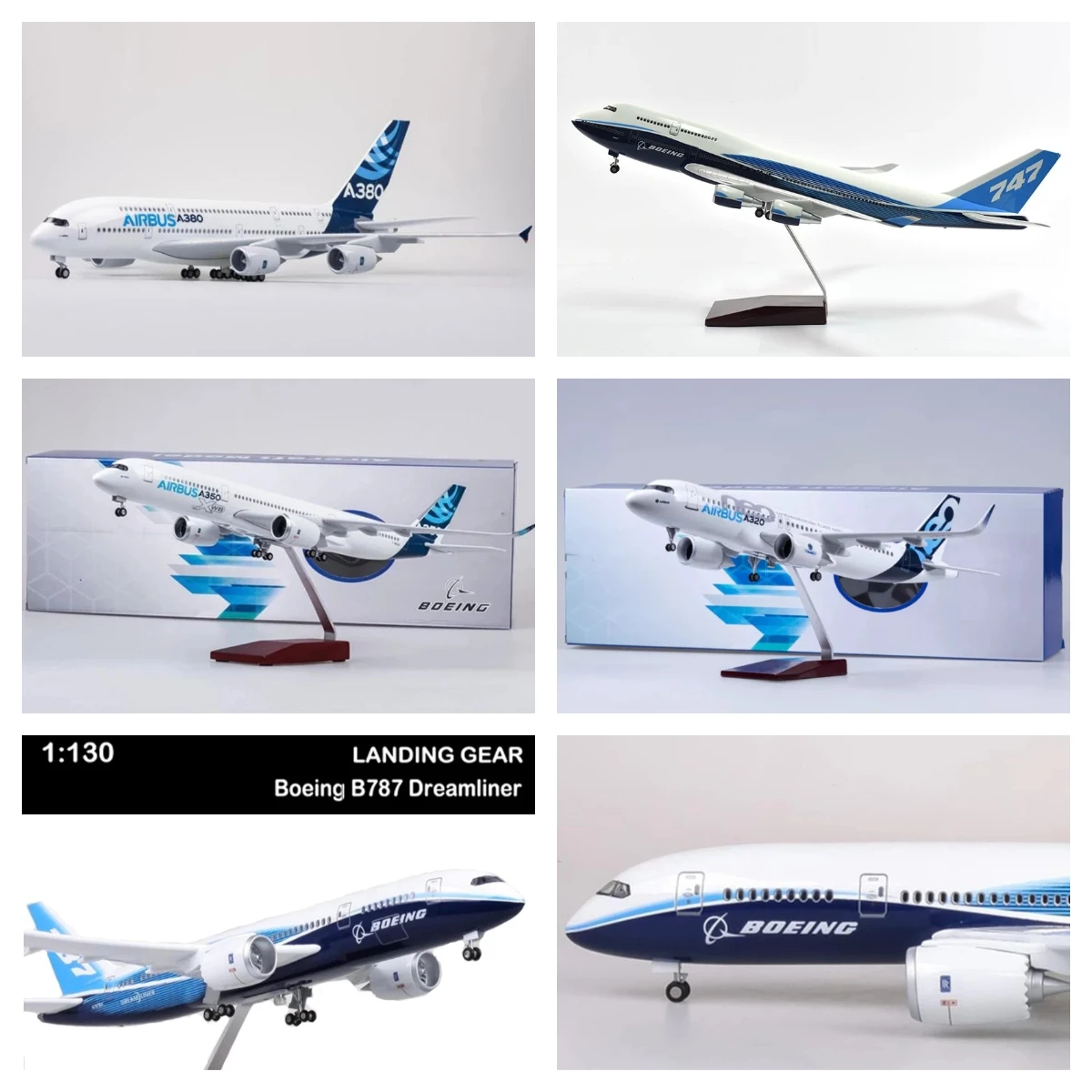 1/160 Scale 50.5cm Aircraft Models Airbus 320/350/A380/747/787 Prototype Airline Model Planes For Souvenir Decoration Aviation