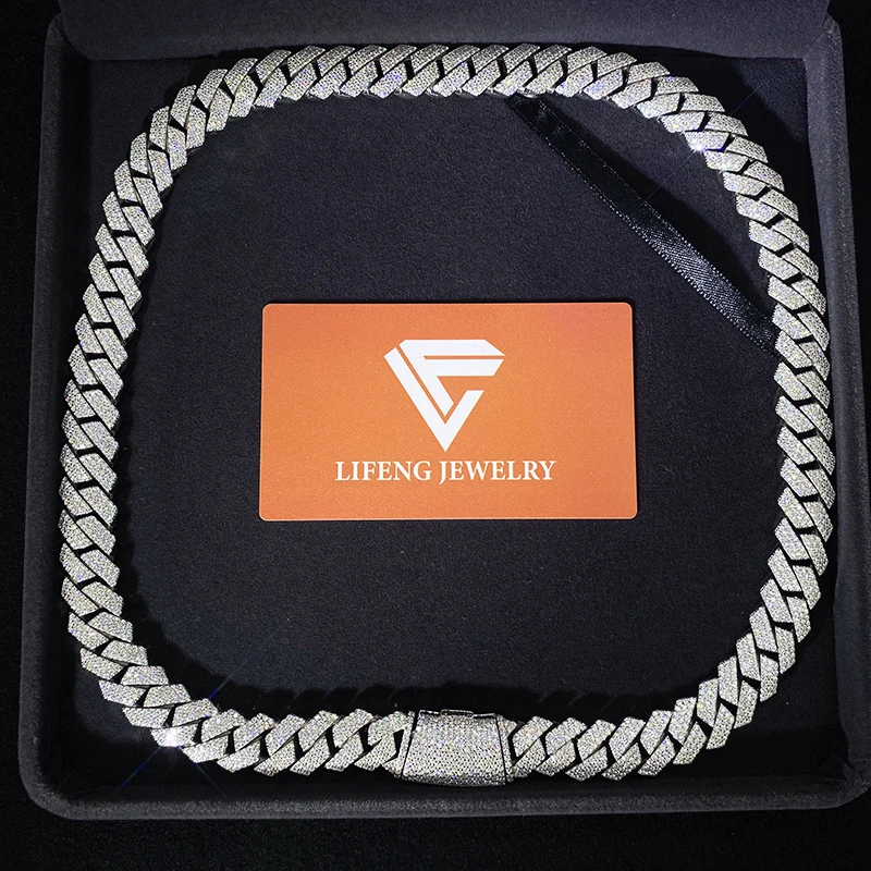 Factory wholesale hot 15mm miami link chain For men 18K Gold Plated cuban chains Necklace 925 sliver Jewelry Christmas Gift