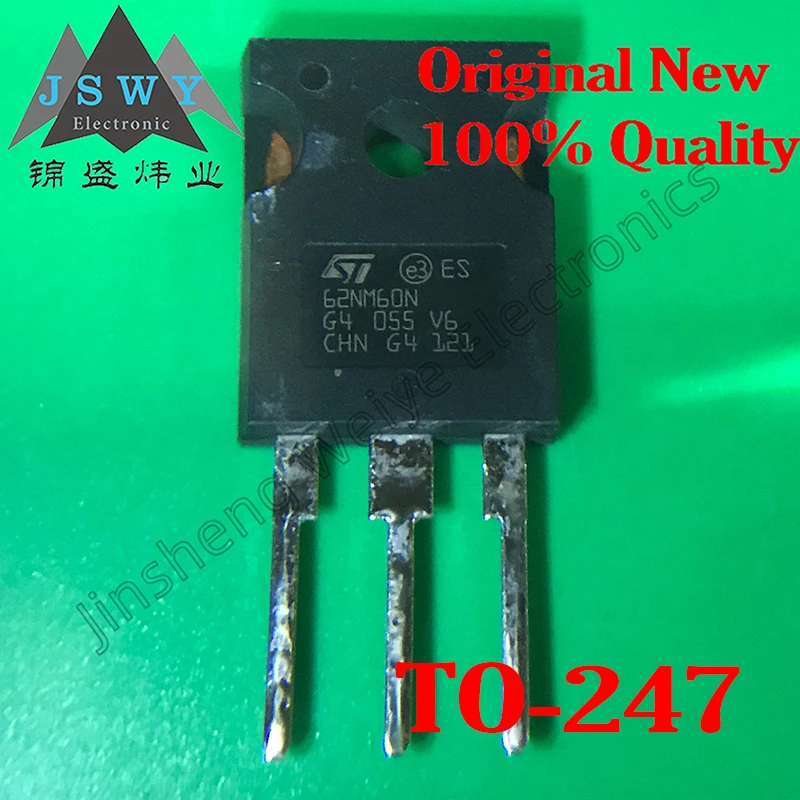 5PCS STW62NM60N 62NM60N 55A 600V N-Channel Silicon Field Effect Tube MOSFET TO-247 Direct Plug 100% Brand New Free Shipping