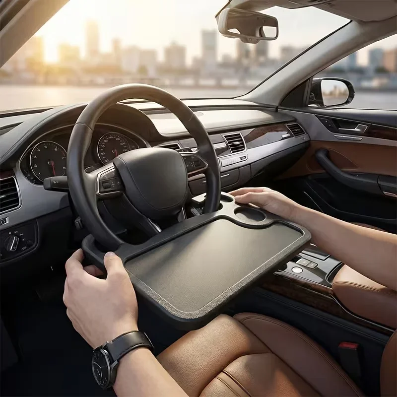 Car Steering Wheel Tray Table with a Storage Rack on The Surface for Sedans,Trucks,And Suvs for Dining,Writing