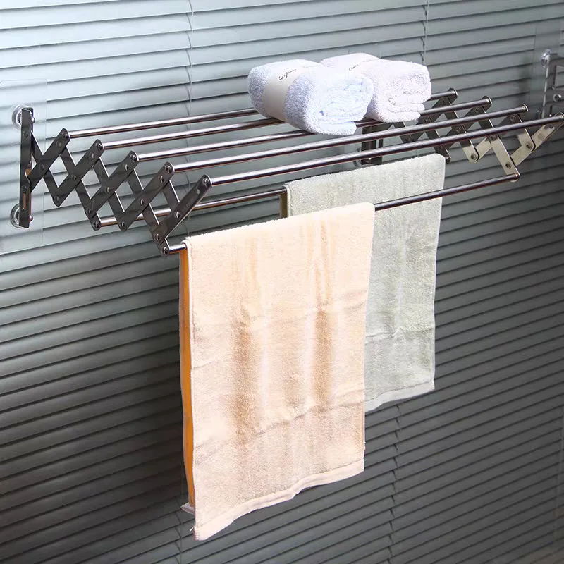 Minimalist Design Wall Mounted Pants Hanger Expandable Foldable Clothes Drying Towel Rack Space Saving Home Organizer