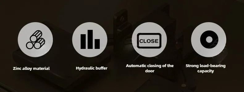30KG Hochbelastbare Verdeckte Ober- und Unterachsen-Scharniere Aluminiumrahmentürscharnier mit Dämpfungspuffer – Detail 2