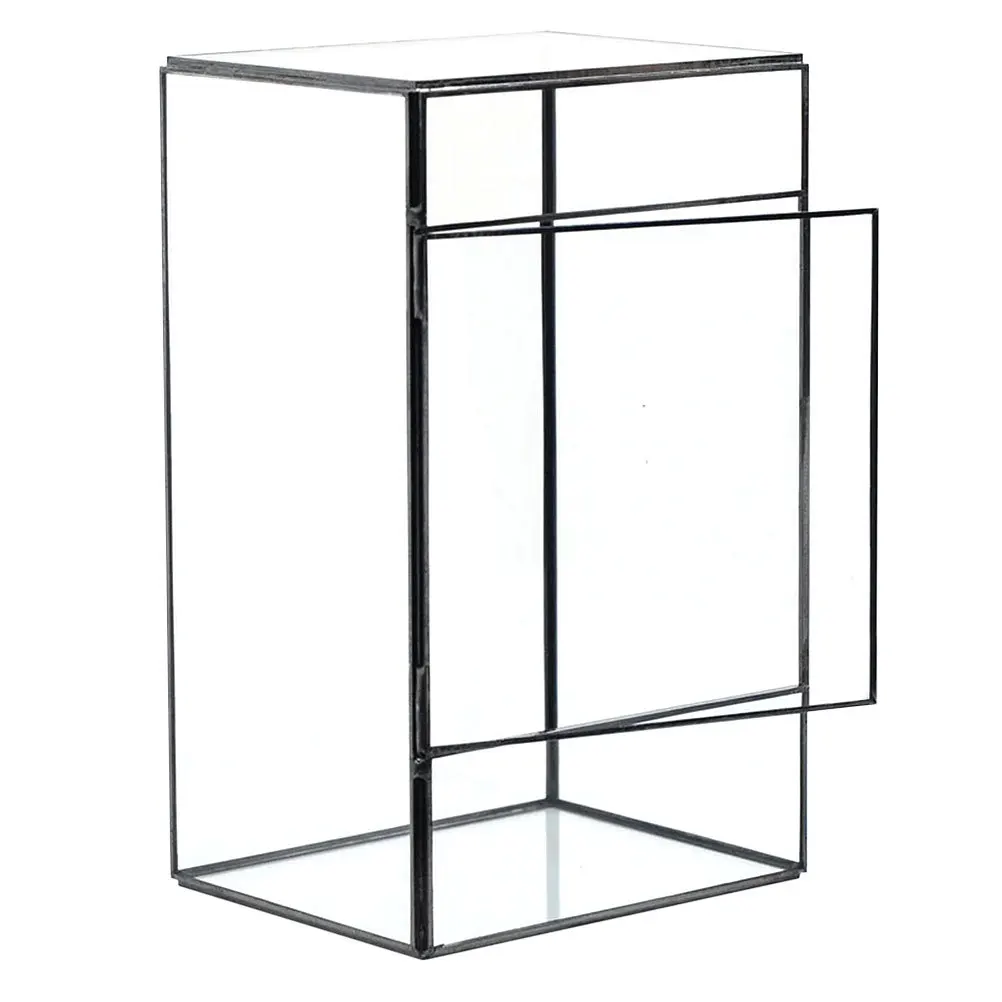 

Glass Mini Terrarium Geometric Design Plant Holder Tabletop Moss Landscape Display Container Small Succulent Holder