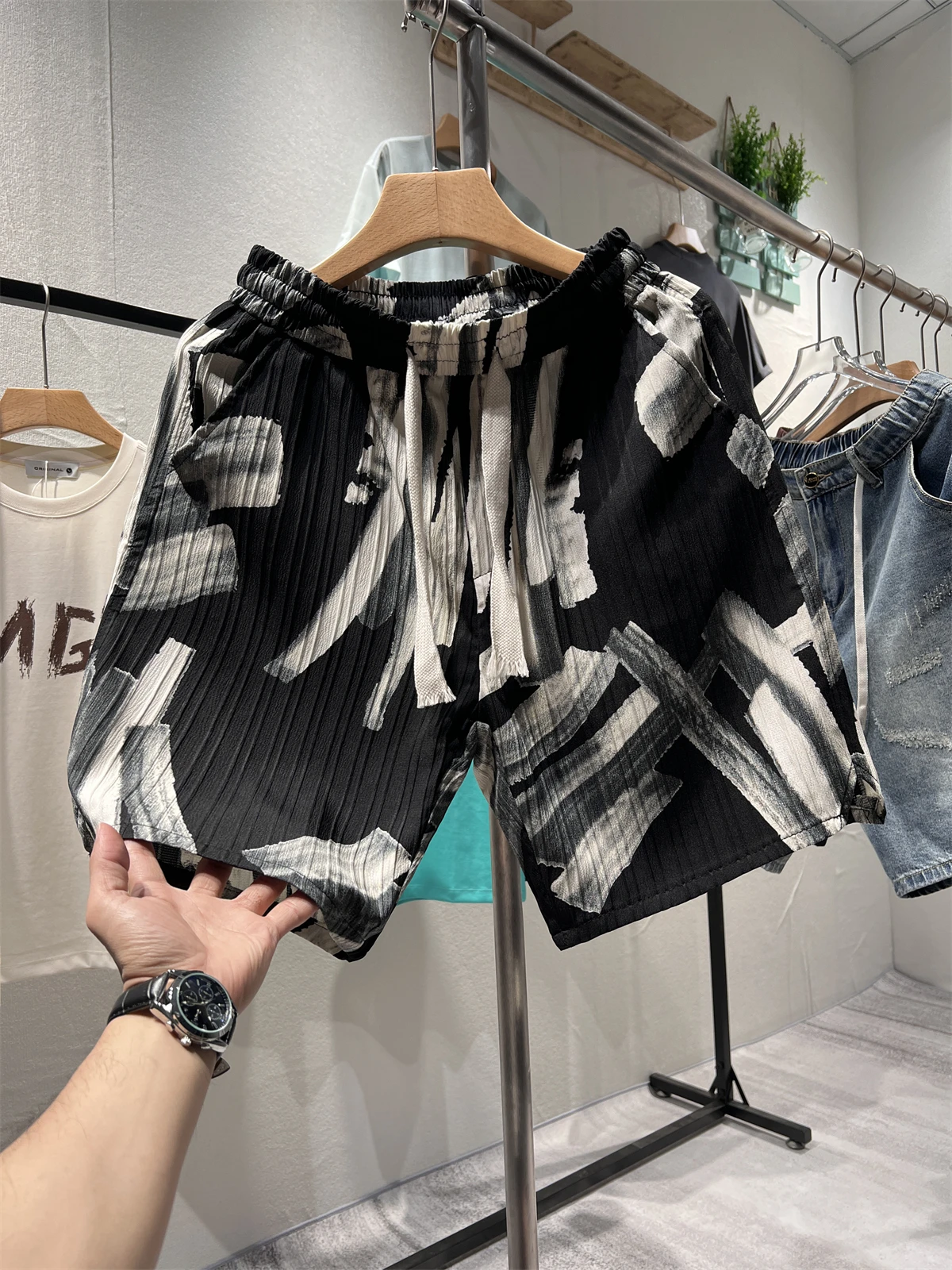 

American Sle Men's Ice Silk Qui Dry Lightweight Camouflage orts Casual Beach Loose Straight Leg Summer Leisure Pants