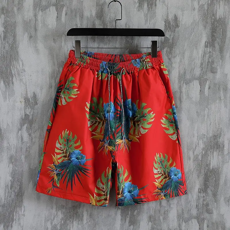 

Men's Summer Beach Shorts Quick Dry Casual Pants Five-Quarter Length Loose Fit Couple's Outdoor Polyester Fiber Standard Waist