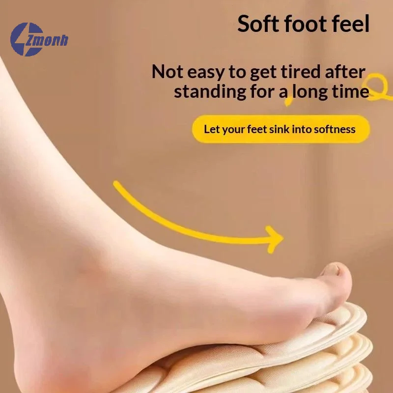 New！1Pair 5D Massage Memory Foam Insoles Thickening Breathable Cushion Cushioning Comfort Suitable For High Heels Insoles