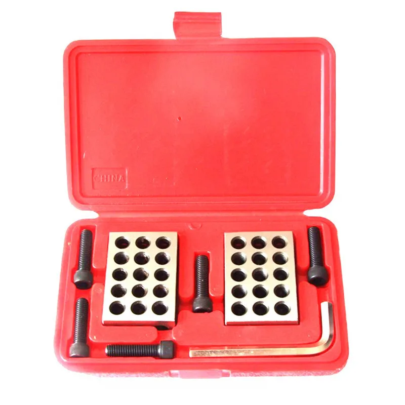 

Precision Gauge 23 Holes 25-50-75mm Blocks With Screw Spanner Parallel Clamping Block Set 23 Holes 1-2-3" Block Measuring Tools