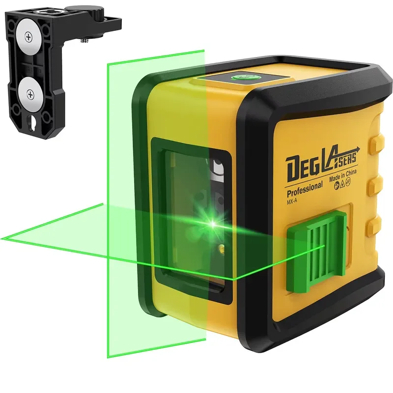 DIY cross-line level single-module mini style self-leveling green level, equipped with AA batteries for