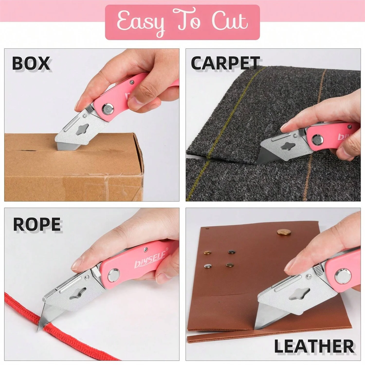 1 Pack Box Cutter Folding Utility Knife, Lightweight Box Cutters Razor Knife and 10 Pieces SK5 Blades, Sharp Box Cutter Knife fo