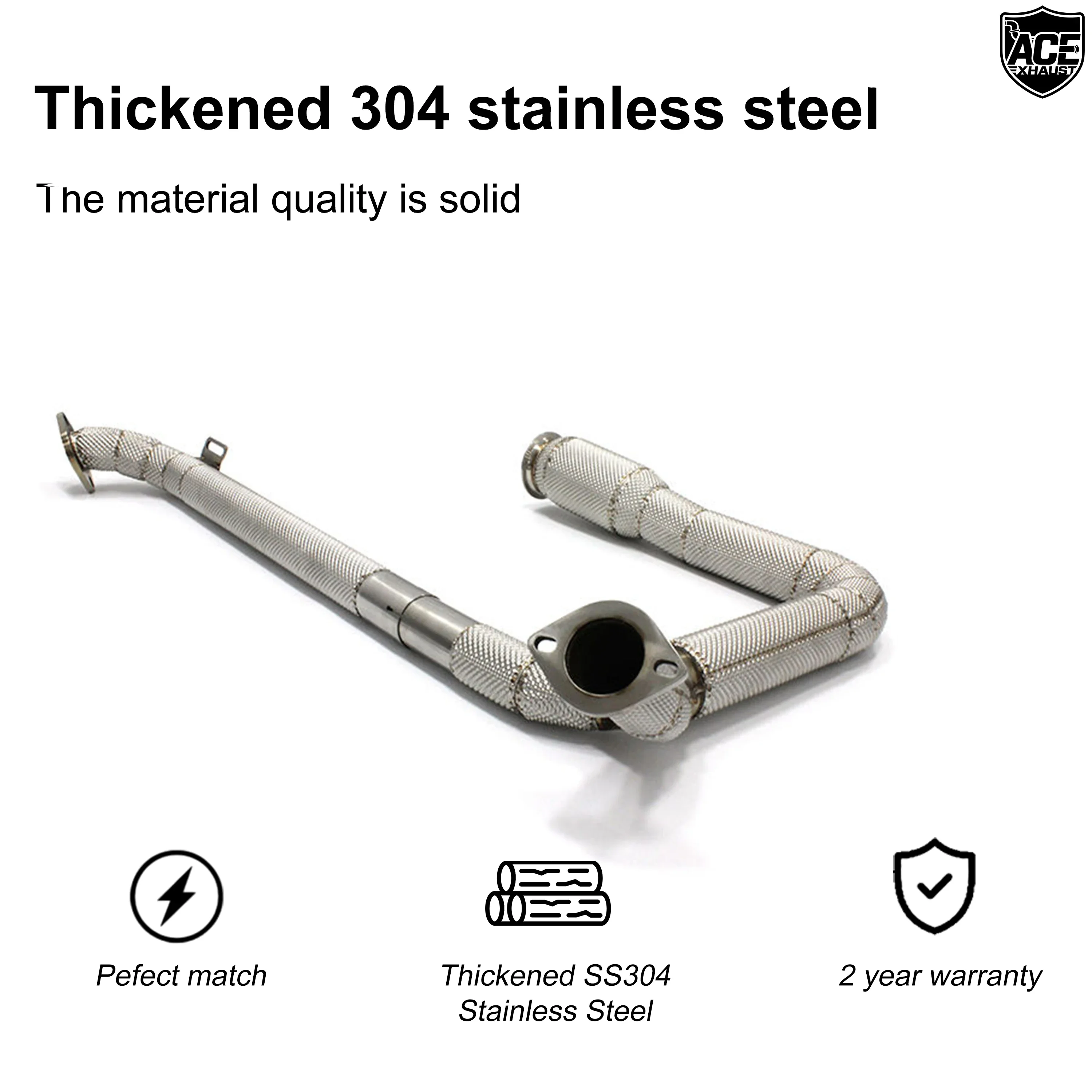 ACE Hochleistungs-Downpipe für Porsche 718 Cayman Boxster 982 2.0T - Auspuffkrümmer aus SUS304 Edelstahl mit Hitzeschutz – Detail 5