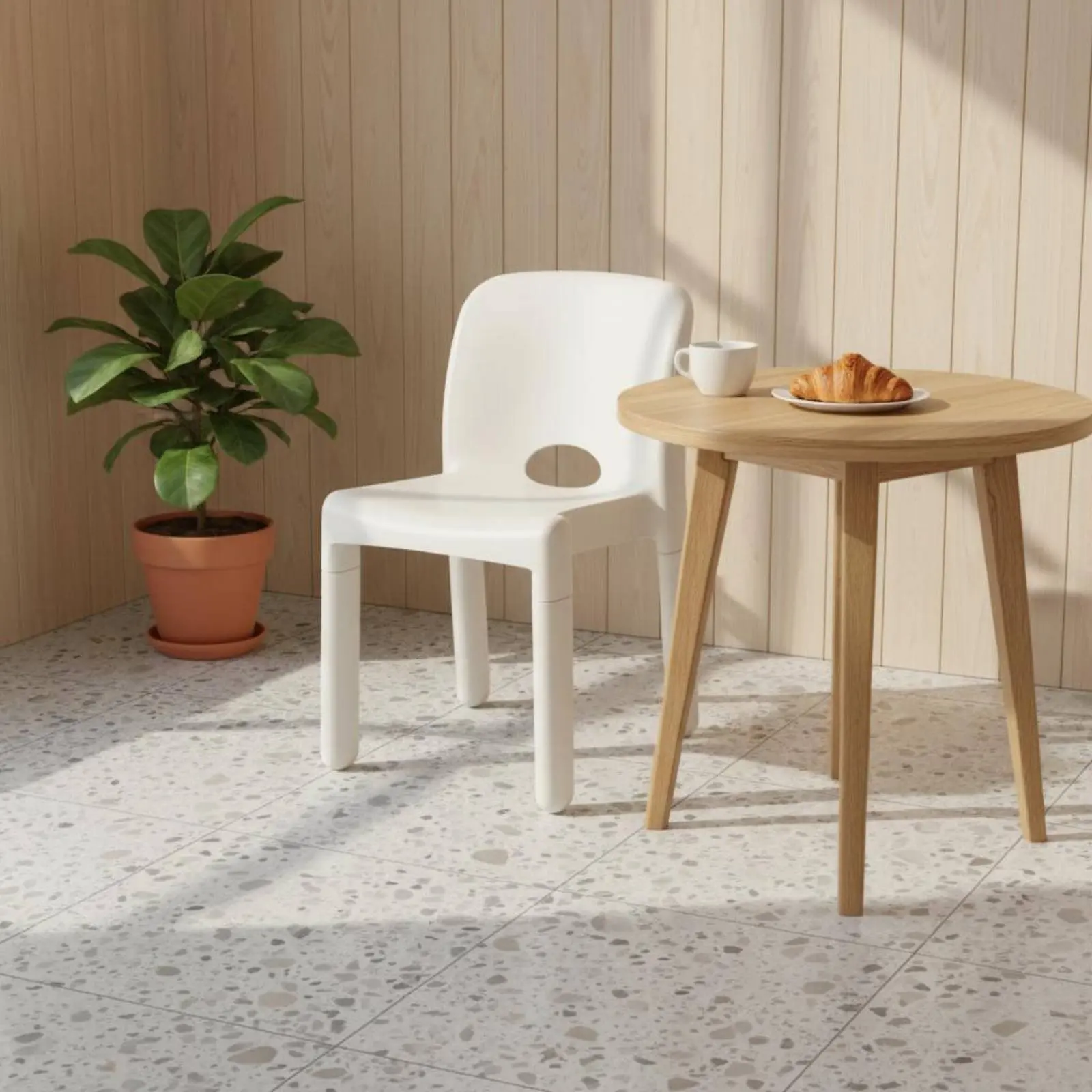 

Molded Plastic Chair Modern Design Molded Backrest Chair Household Furniture Stackable Interior Furnishing for Beauty Salon
