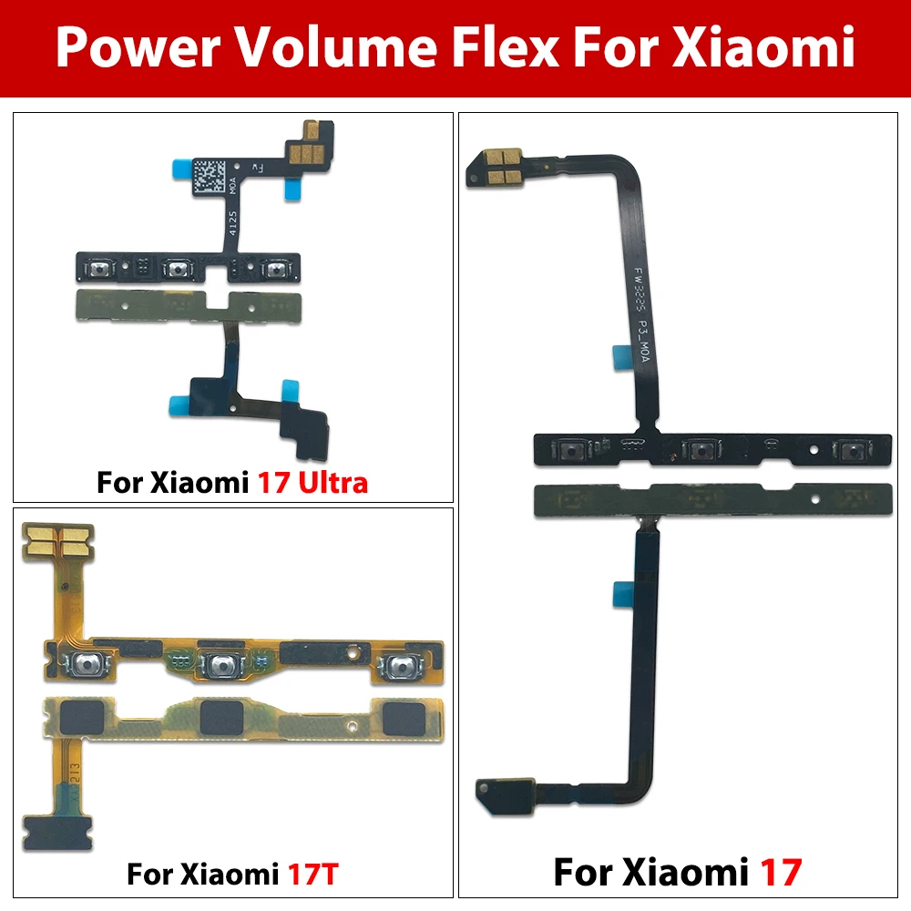 NEW Power Switch On/Off Button Volume Key Button Flex Cable For Xiaomi Mi 14 9T 10 11T 12T 13T 17T Pro 12 Lite 13 11 17 Ultra