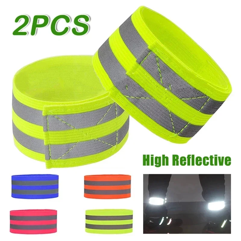 Outdoor Fietsen Reflecterende Strips Waarschuwingsarmband Reflector Polsband Fiets Bindriem Broek Hand Been Sport Tape Veiligheidswaarschuwing