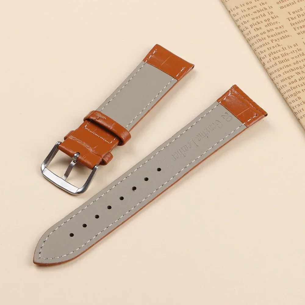 18mm 20mm 22mm 24mm Genuine Leather Watchband Crocodile Pattern Straps Mens Replacement Universal Bracelet