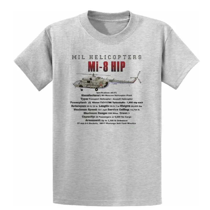 Soviet Russia Mil Mi-8 Medium Transport Helicopter T-Shirt 100% Cotton O-Neck Short Sleeve Casual Mens T-shirt Size S-3XL