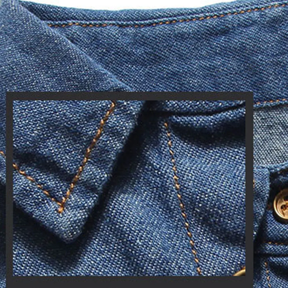 

Cotton Denim Fake Collar Detachable Shirt Collar Breathable Adjustable Elastic Design for Sweaters Jackets T-Shirts