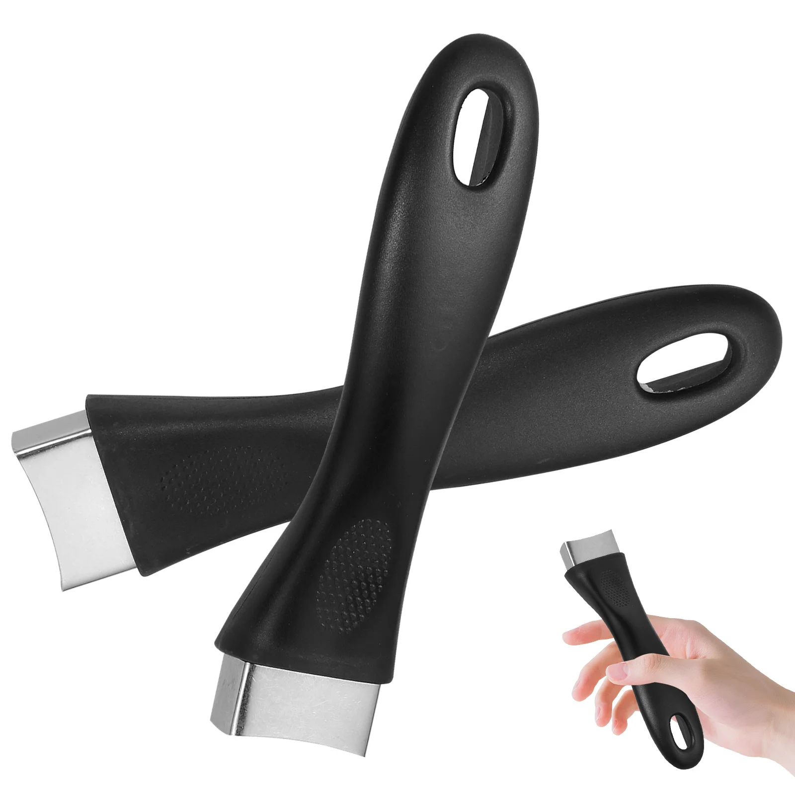 

2Pcs Removable Stainless Steel Pan Handle Heat Resistant Bakelite Grip Practical Cooking Utensil Replacement Frying Pan Handle