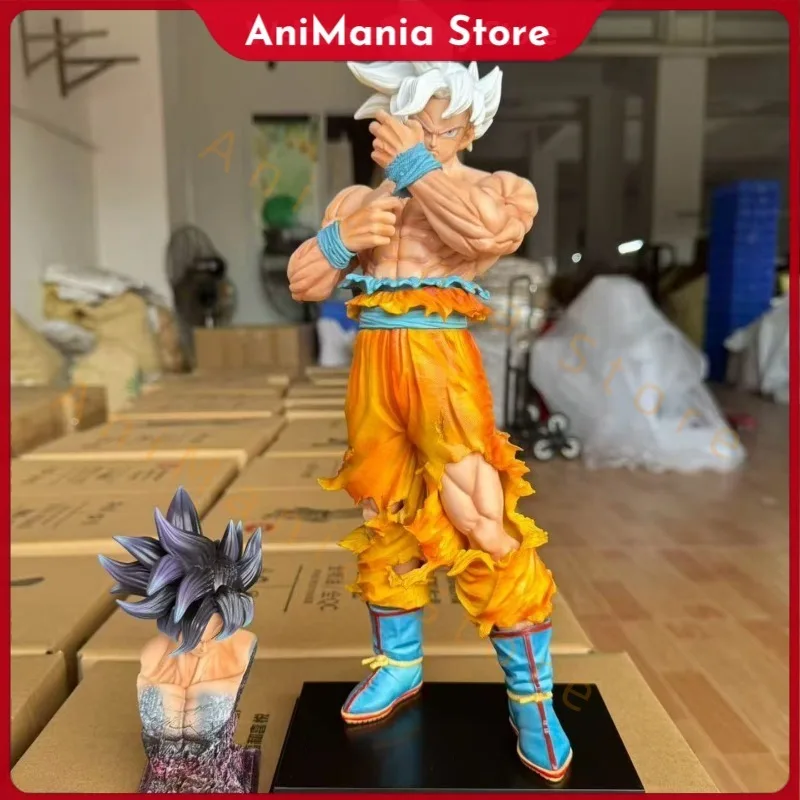 

CK studio 35cm Dragon Ball Anime Figure Ultra Instinct Son Goku ‌Kakarotto 2 heads Figure PVC statue Model Toy Gift
