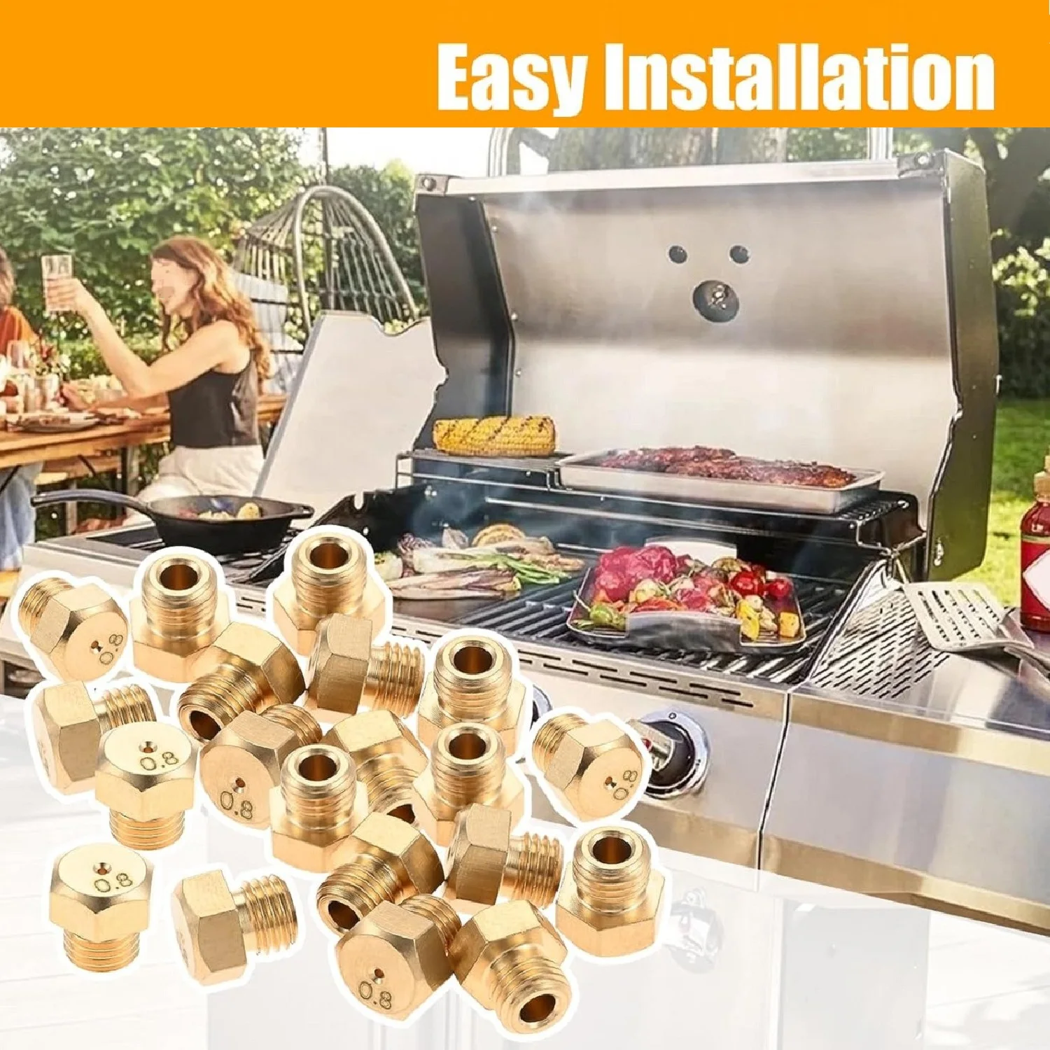 

20 шт. 1/4 "-32unef латунное сопло с наружной резьбой и струйным отверстием 0,8 мм (0,03 дюйма) для природного газа/пропана, гриль, отверстие, стандарт США