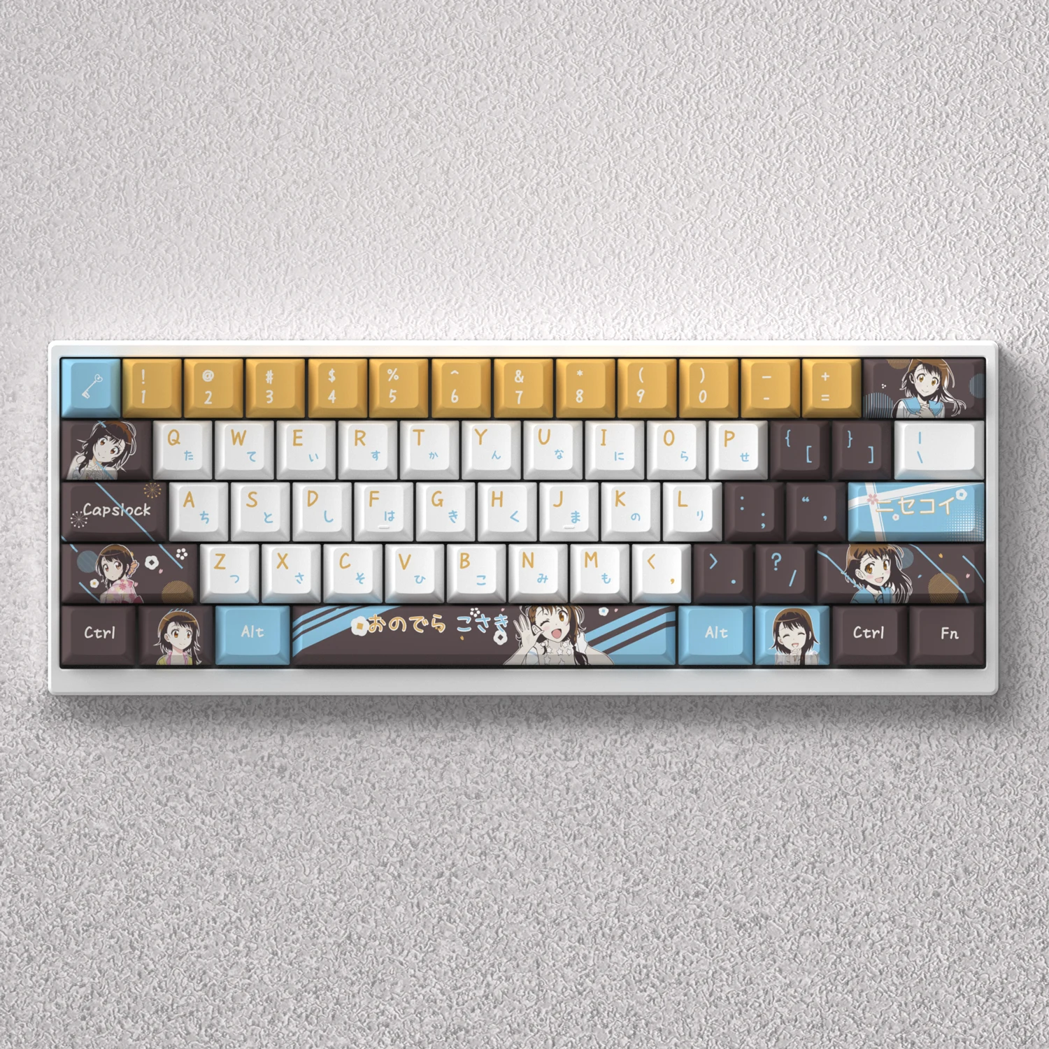 

Anime Keycaps Onodera Kosaki 73/98 Keys PBT Dye Sublimation Cherry Height Side Print Backlight for Mechanical Keyboard Mad60he