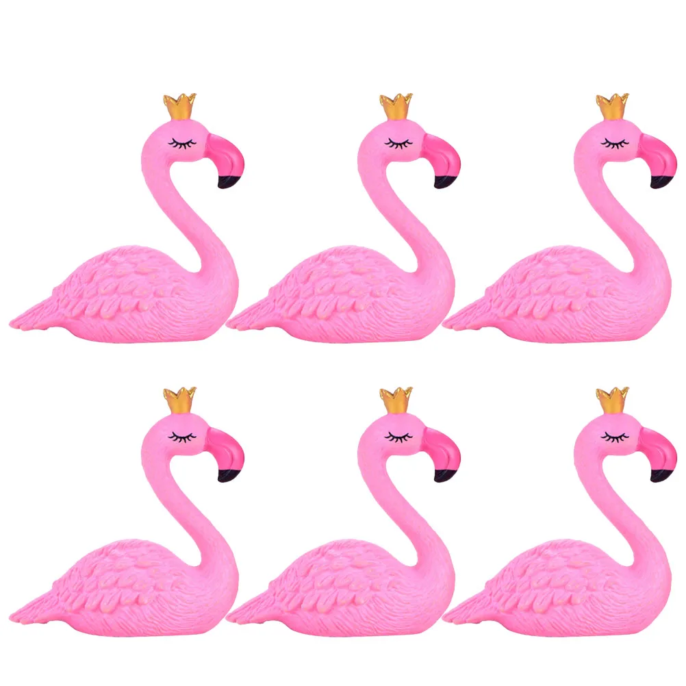 

6 Pcs Decorate Flamingo Decoration Decorations Statues Outdoor Pvc Tiny Flamingos