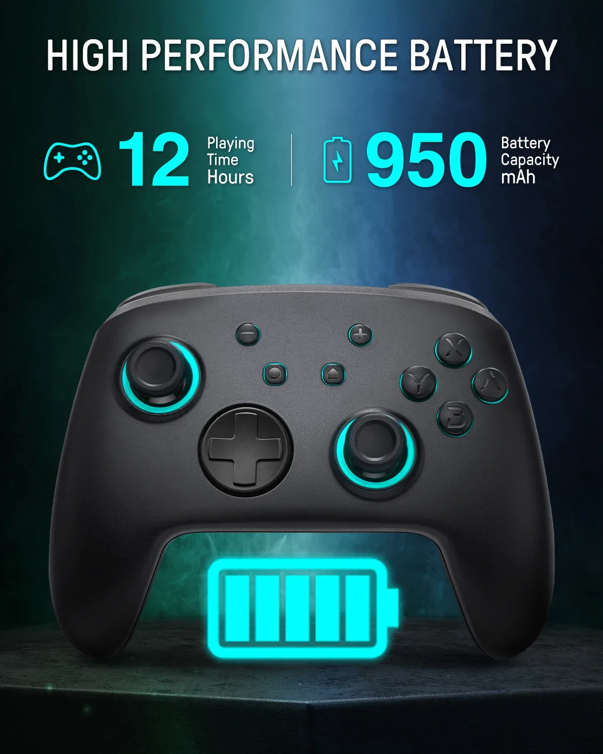 Imagem -05 - Funlab-controle Remoto sem Fio Bluetooth para Nintendo Switch Padrão Luminoso Controlador Pro Gamepad com Led Compatível com Função Nfc