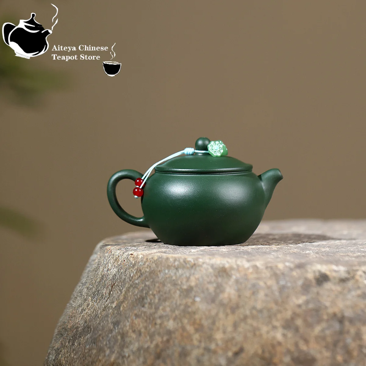 Yixing purple clay teapot, original ore, green mud, squirrel grape, round tile teapot, Chinese Kung Fu tea set