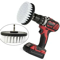 1pc Soft Drill Brush Attachment 4inch For Cleaning Carpet & Leather And Upholstery Glass Car Tires Electric Scrubber Drill