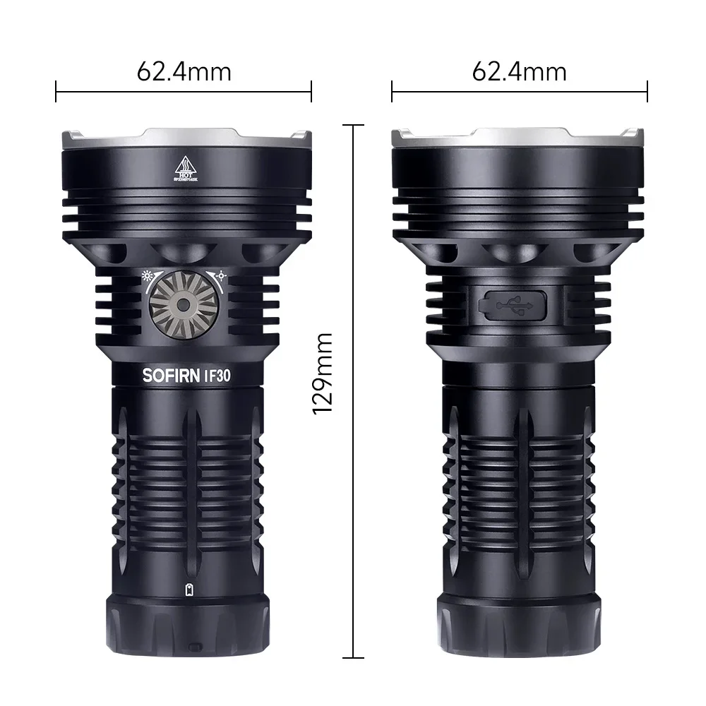 Sofirn IF30 Outdoor Powerful 12000lm High Quality EDC Torch Super Bright Long Distance 32650 Rechargeable LED Flashlight