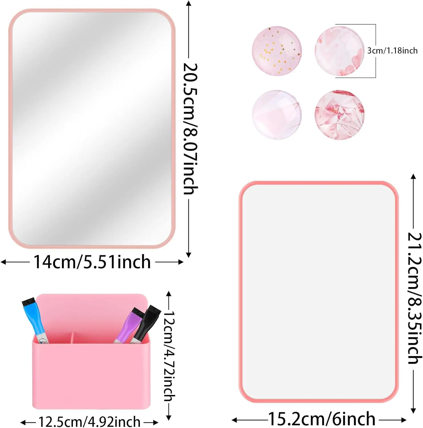 مجموعة ملحقات الخزانة، أساسيات العودة إلى المدرسة، 10 قطع من مستلزمات تنظيم الخزانة للعمل المدرسي، تتضمن سبورة بيضاء، مير