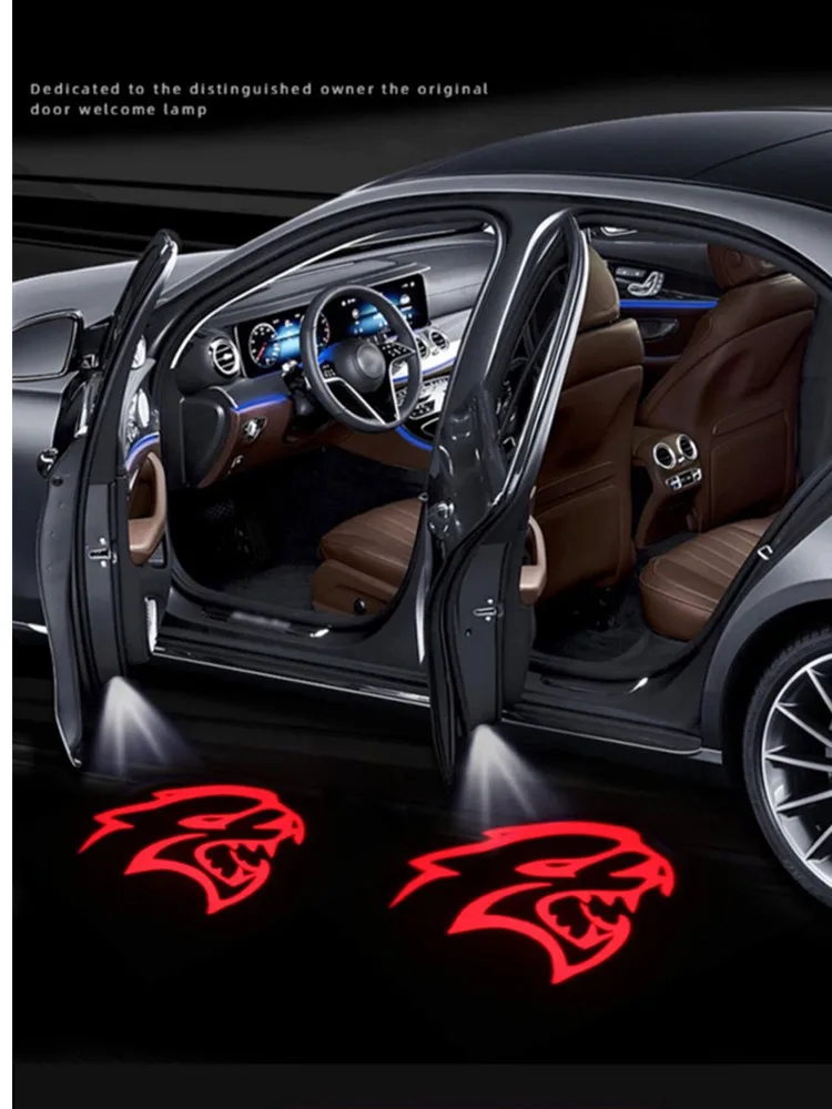 2pcs Car Door Light Projector Welcome Light For Dodge Challenger 2008-2019 SRT Demon 2013-2019 Car Accesorios Logo Light